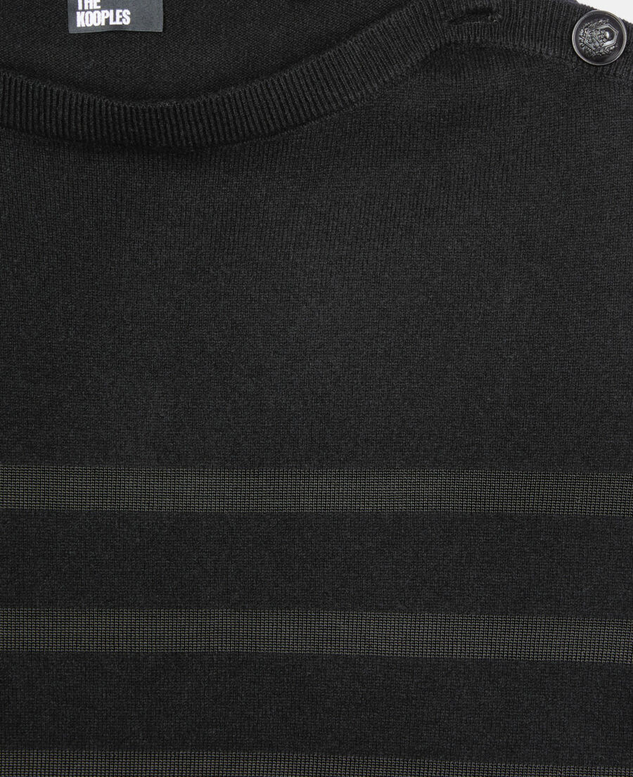 The Kooples FEMME BLACK pull en laine et cachemire à rayures