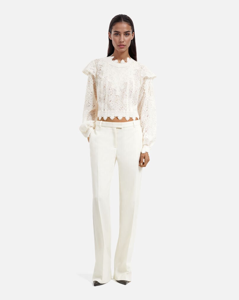 The Kooples FEMME null pantalon de smoking large écru