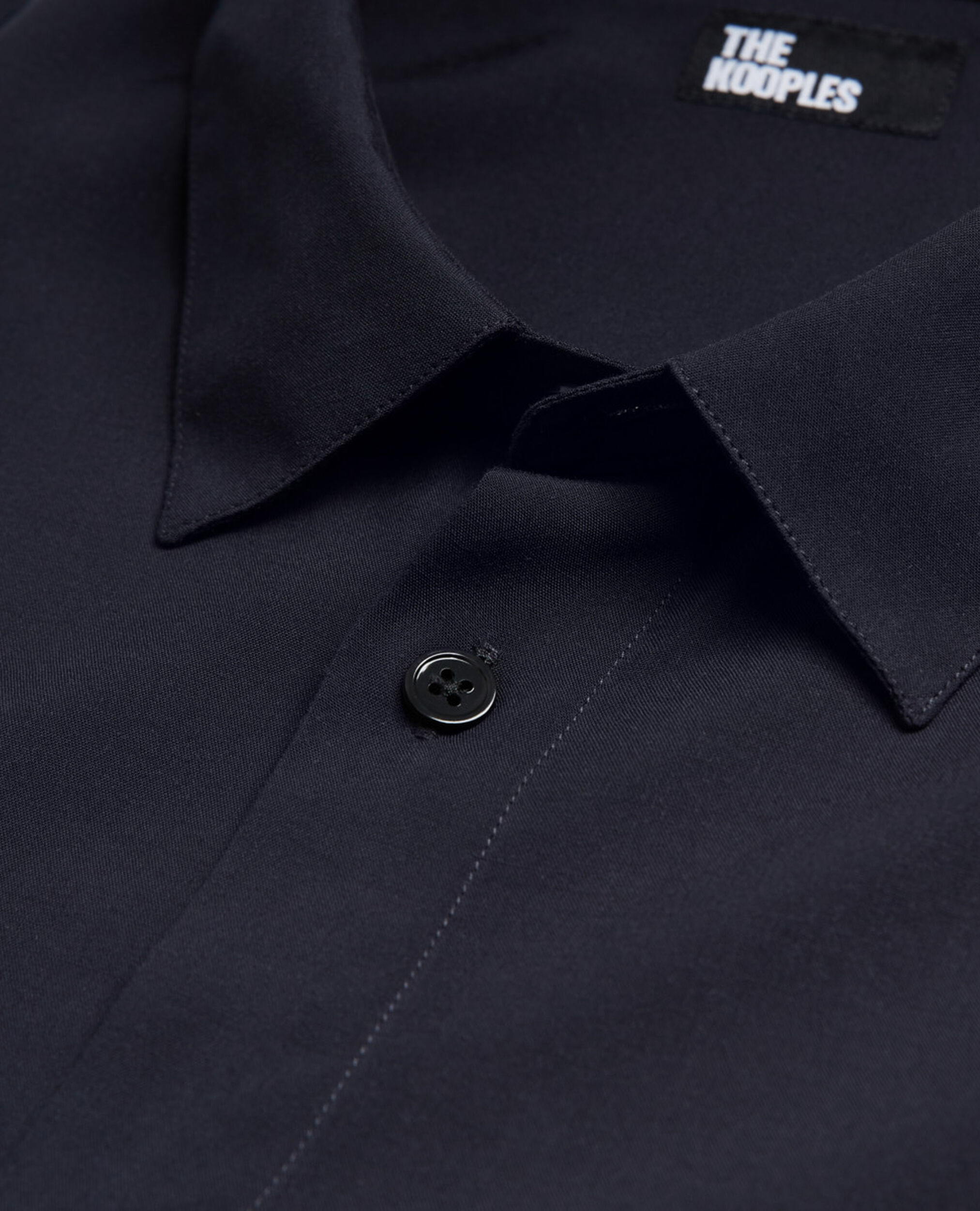 Navy blue shirt  with classic collar, DARK NAVY, hi-res image number null