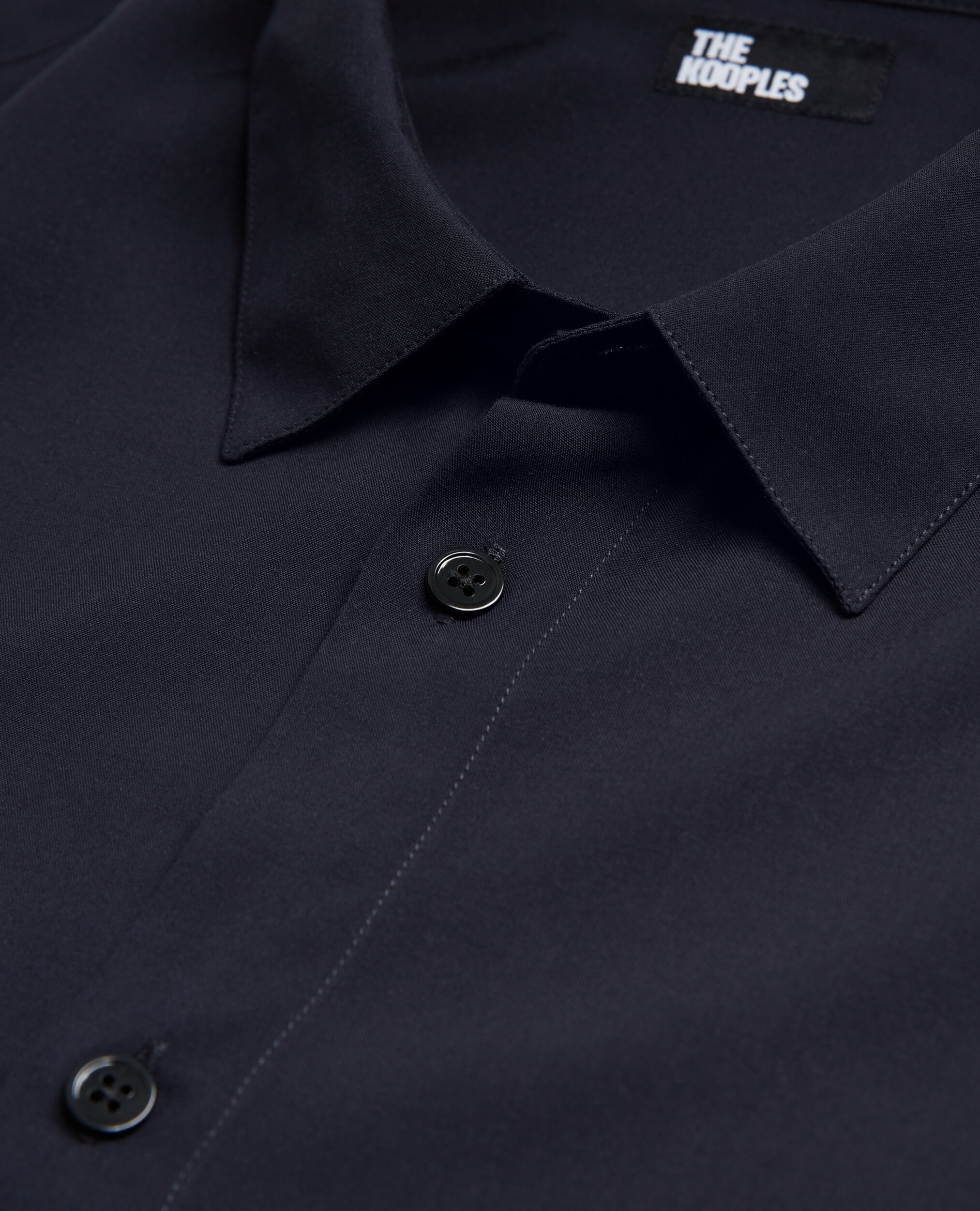 Navy blue shirt  with classic collar, DARK NAVY, hi-res image number null
