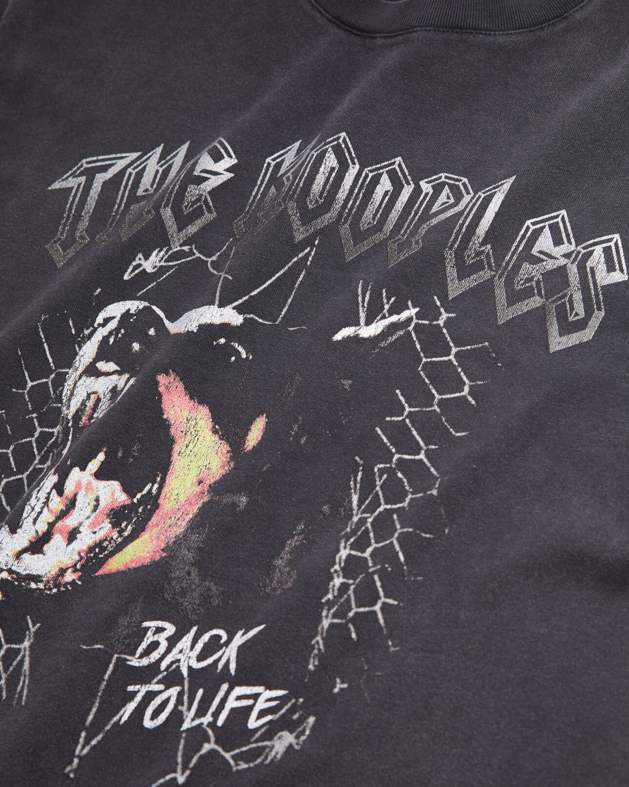 The Kooples FEMME BLACK WASHED t-shirt femme noir avec sérigraphie barking dog