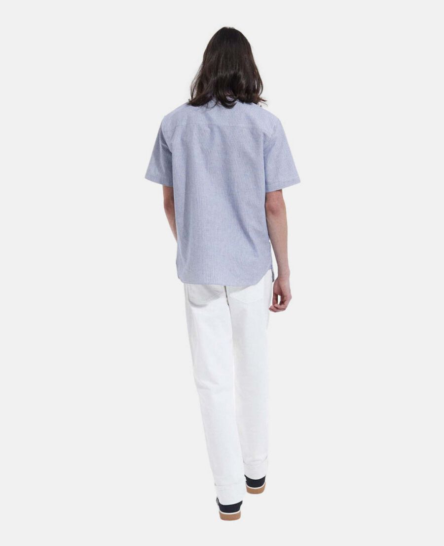 camisa algodón azul cielo manga corta
