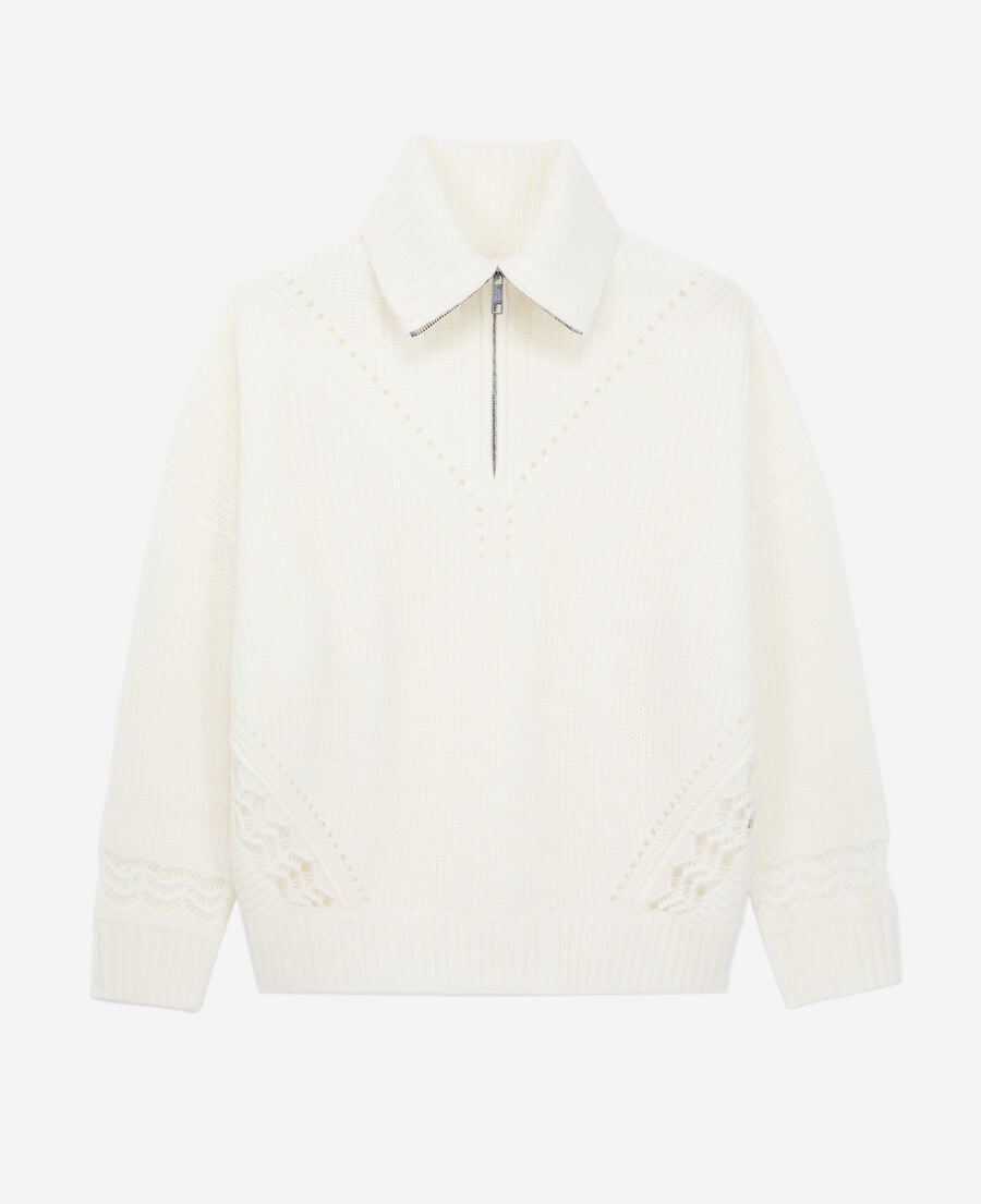 The Kooples FEMME ECRU pull écru en laine mélangée