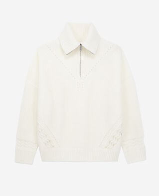 The Kooples FEMME ECRU pull écru en laine mélangée