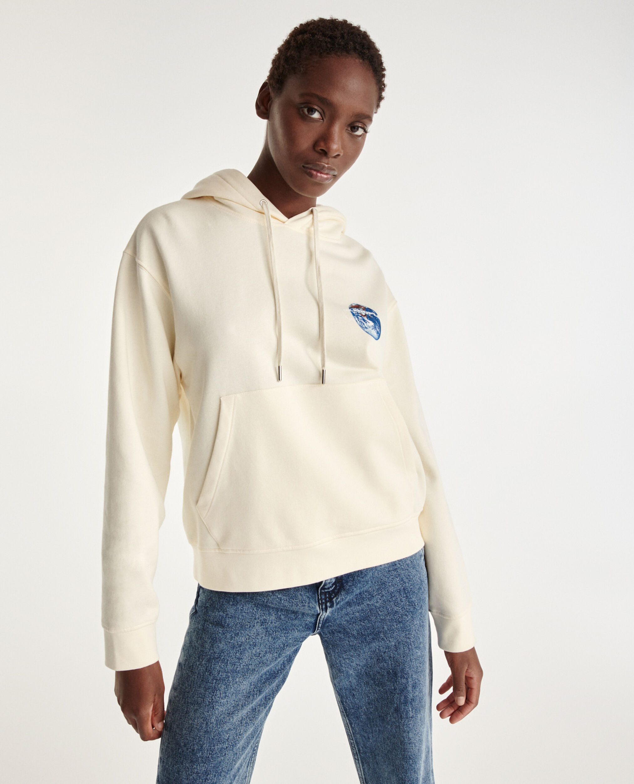 White hoodie, ECRU, hi-res image number null