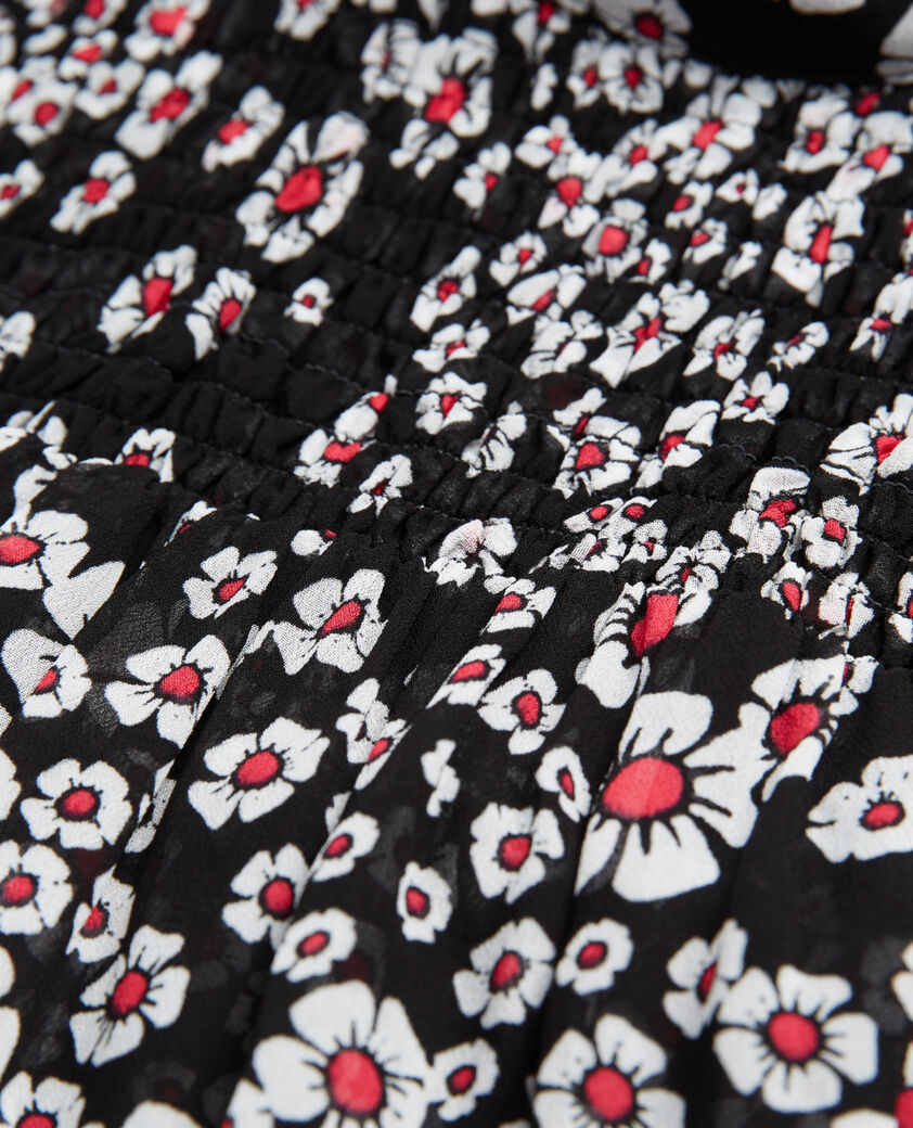 The Kooples FEMME BLACK / PINK top fleuri