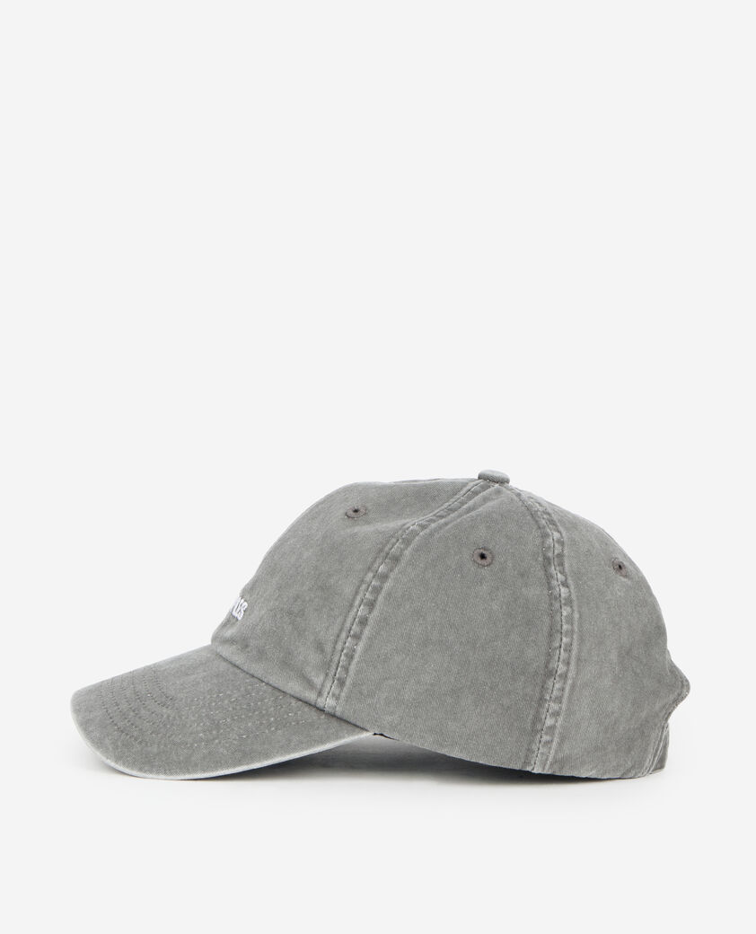 The Kooples MIXED BLACK WASHED black embroidered logo cap