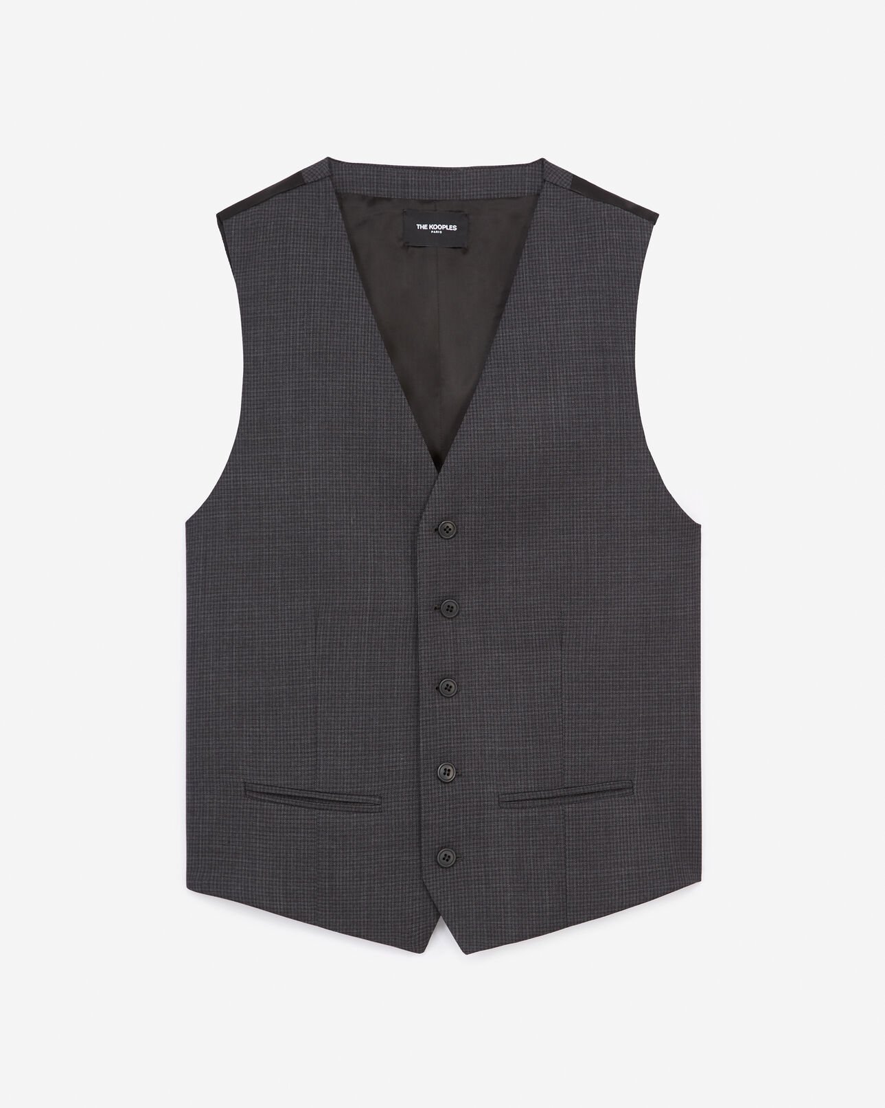 The Kooples MEN ANTHRACITE dark gray suit vest with micro motif