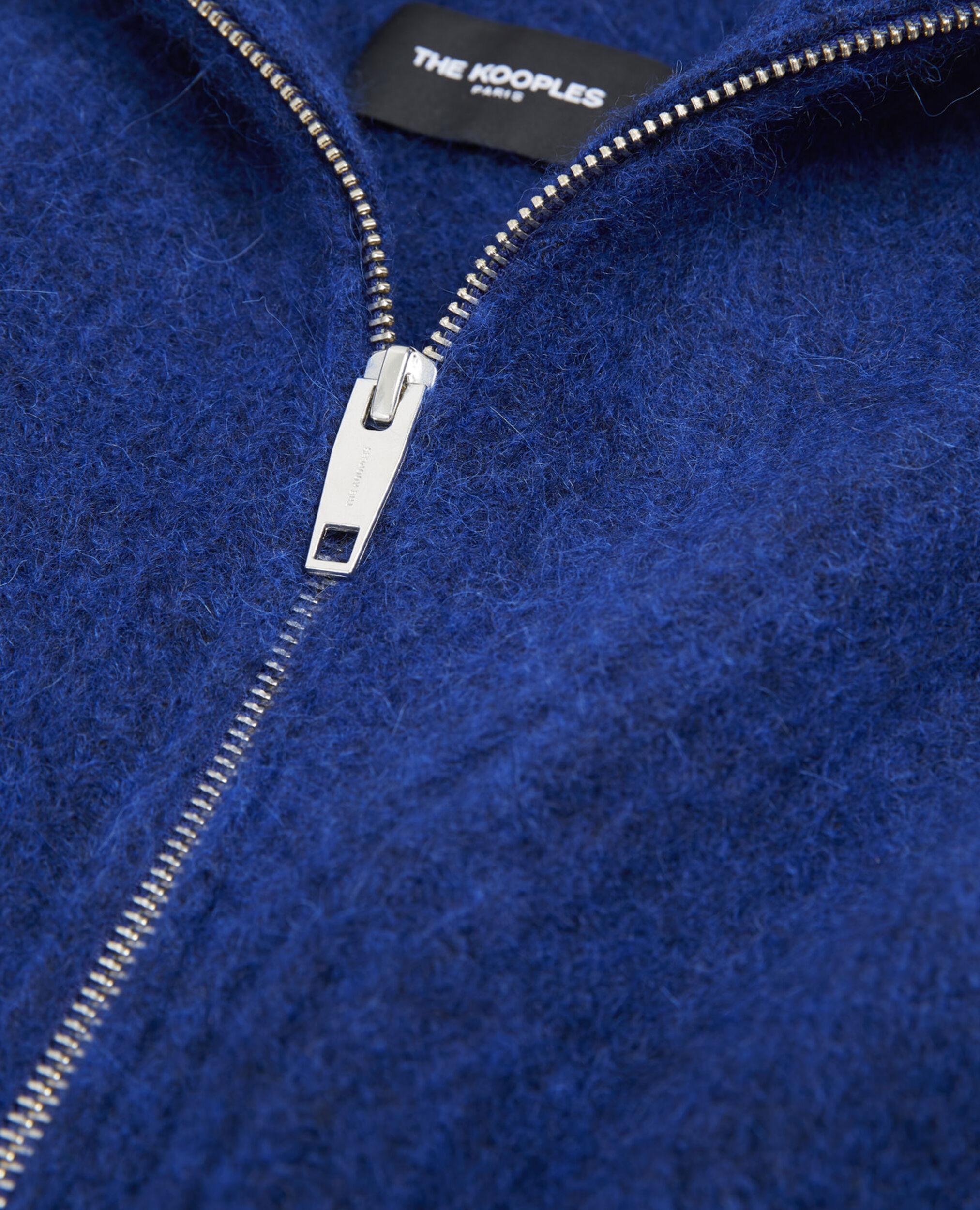 Wollpullover Alpaka blau Reißverschluss, BLUE, hi-res image number null