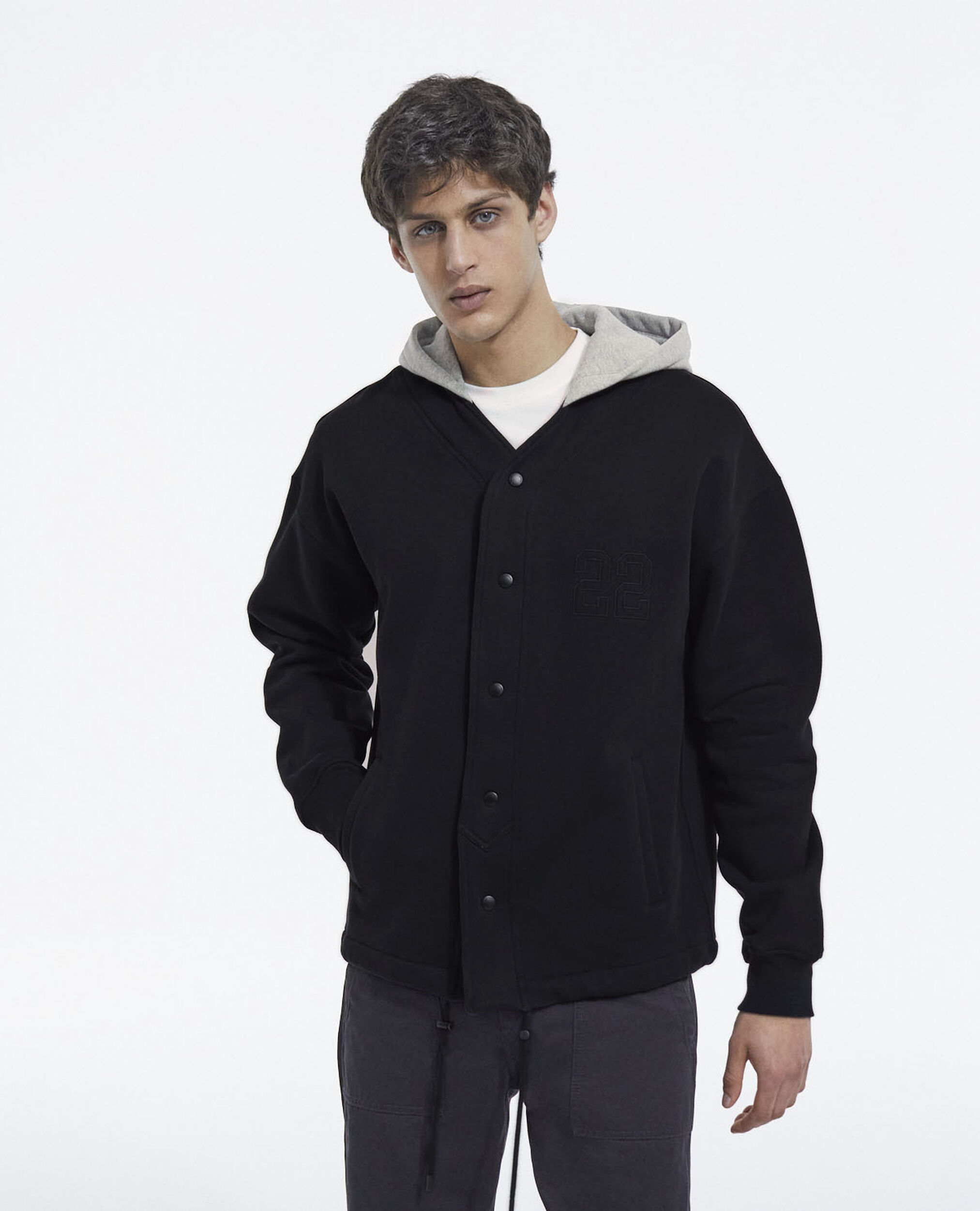Sweatshirt, BLACK GREY, hi-res image number null