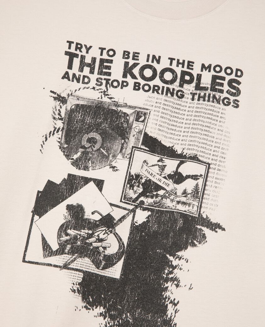 The Kooples HOMBRE LIGHT GREY camiseta con serigraf&iacute;a gris