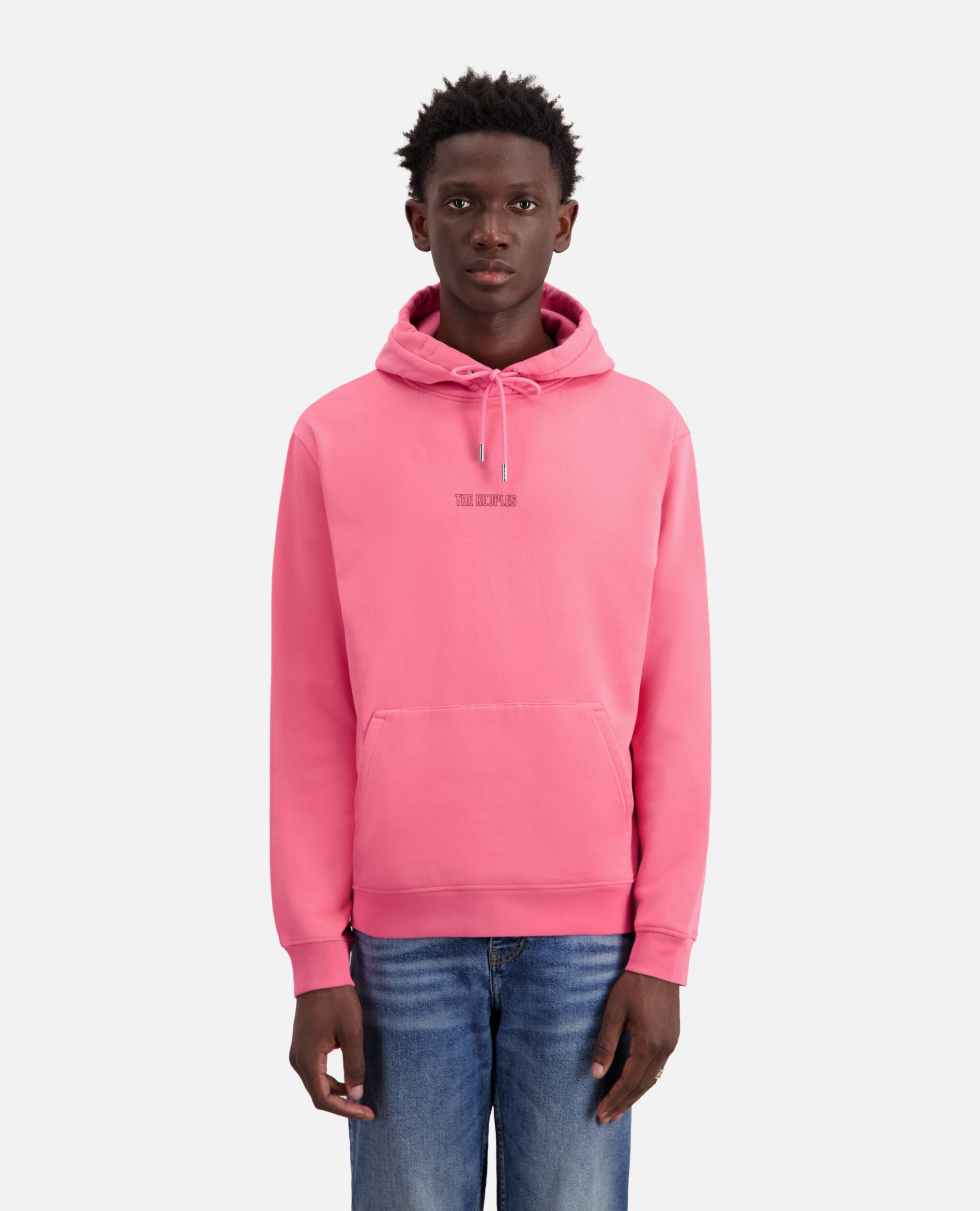 Men's Pink hoodie with logo, OLD PINK, hi-res image number null