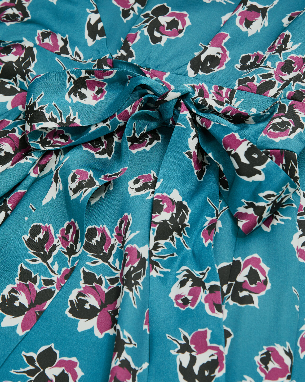The Kooples FEMME PINK - BLUE robe portefeuille courte imprimée