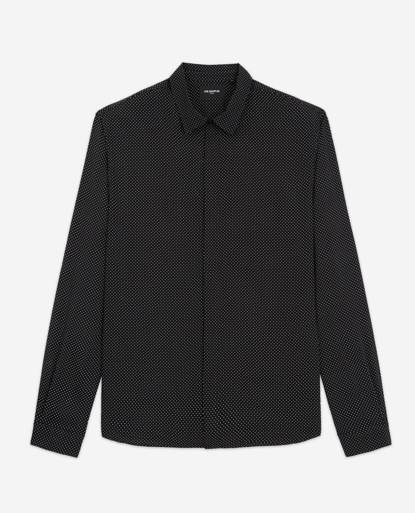 The Kooples H BLACK WHITE black polka-dot shirt