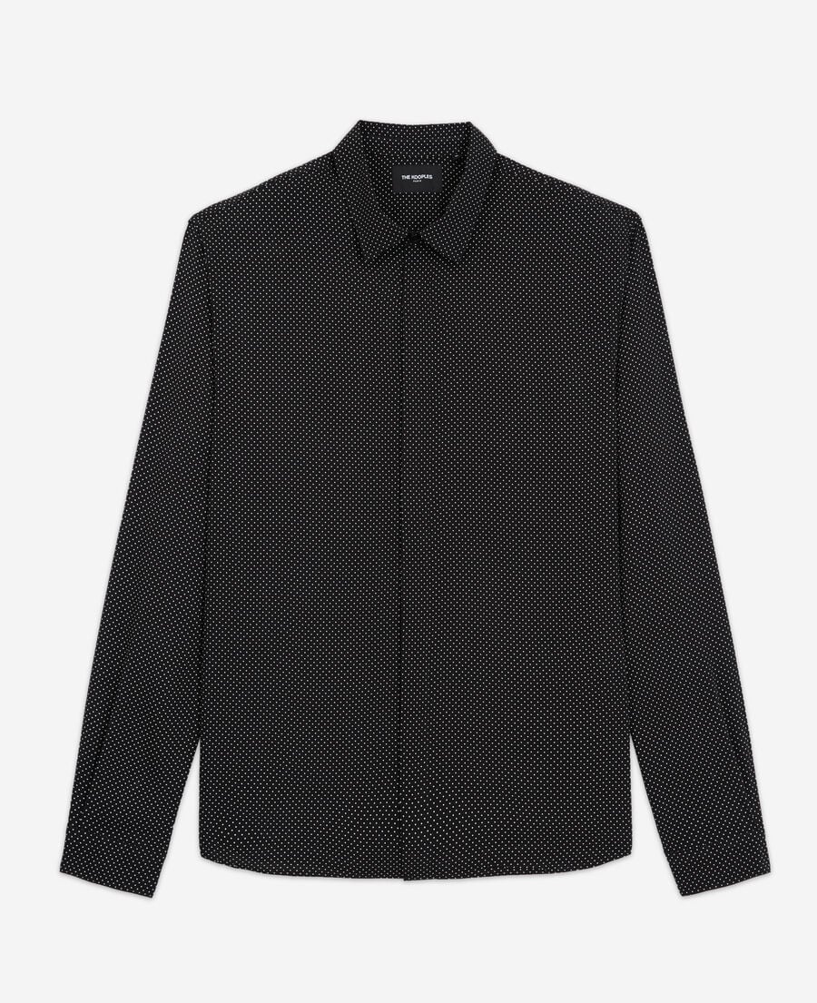 The Kooples H BLACK WHITE black polka-dot shirt