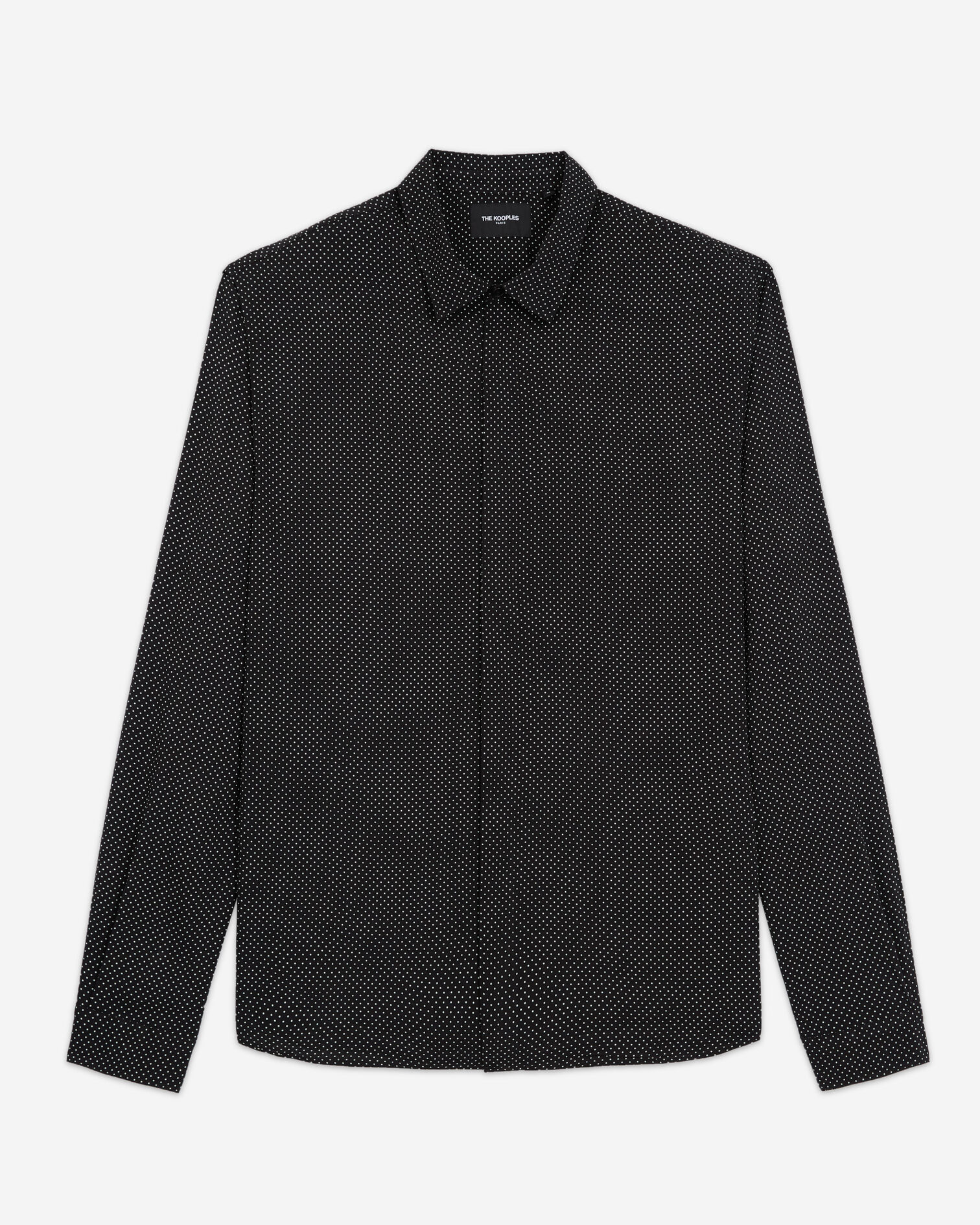 Black polka-dot shirt, BLACK WHITE, hi-res image number null
