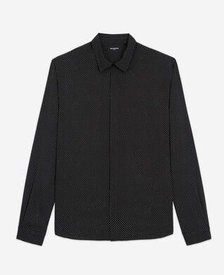 The Kooples H BLACK WHITE black polka-dot shirt