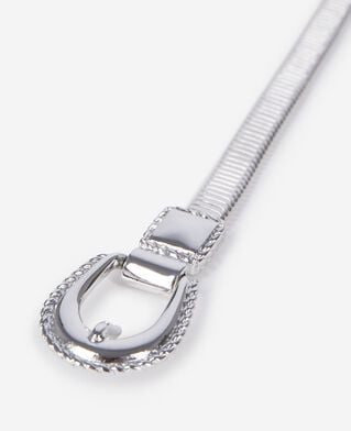 The Kooples DAMEN SILVER silberner, schmaler gürtel mit metalldetails