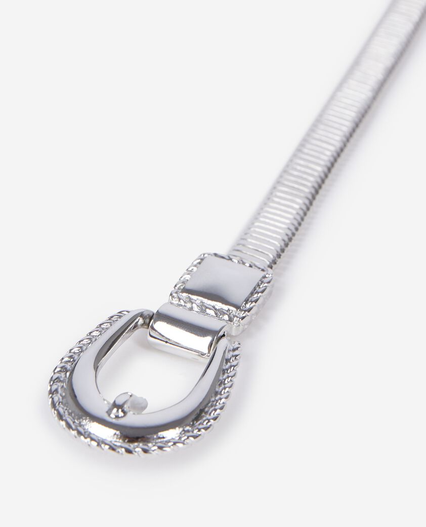 The Kooples DAMEN SILVER silberner, schmaler gürtel mit metalldetails