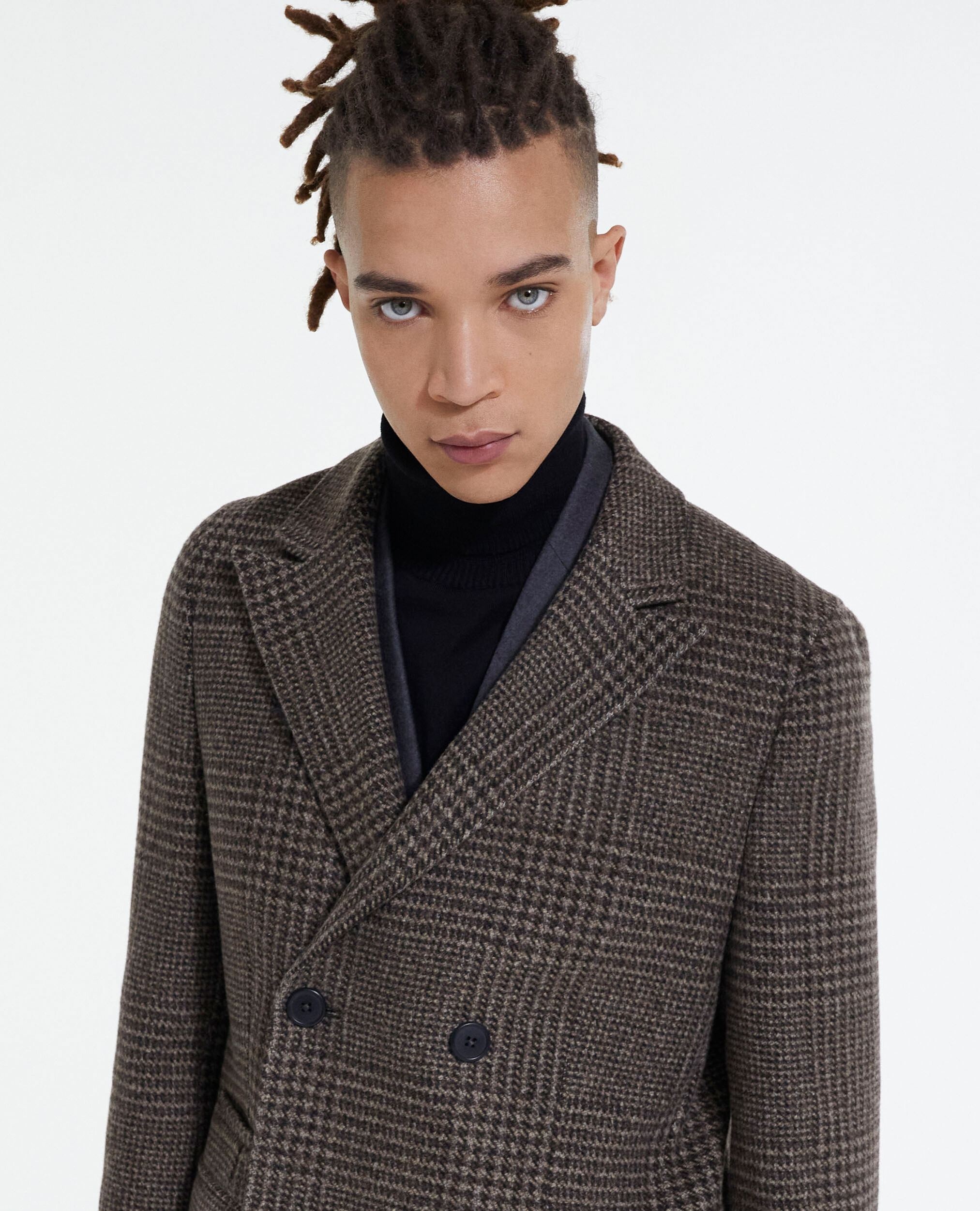 Brown wool coat, BROWN, hi-res image number null