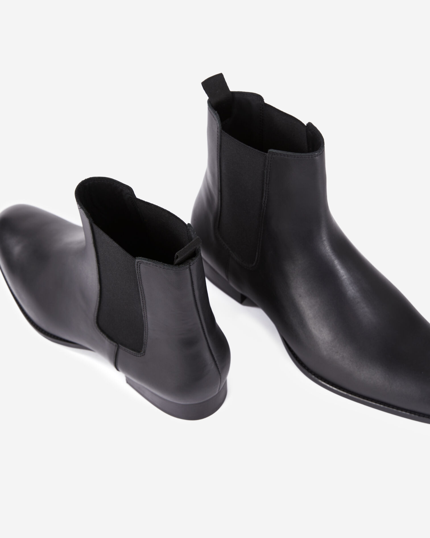 Bottines Chelsea en cuir noir, BLACK, hi-res image number null