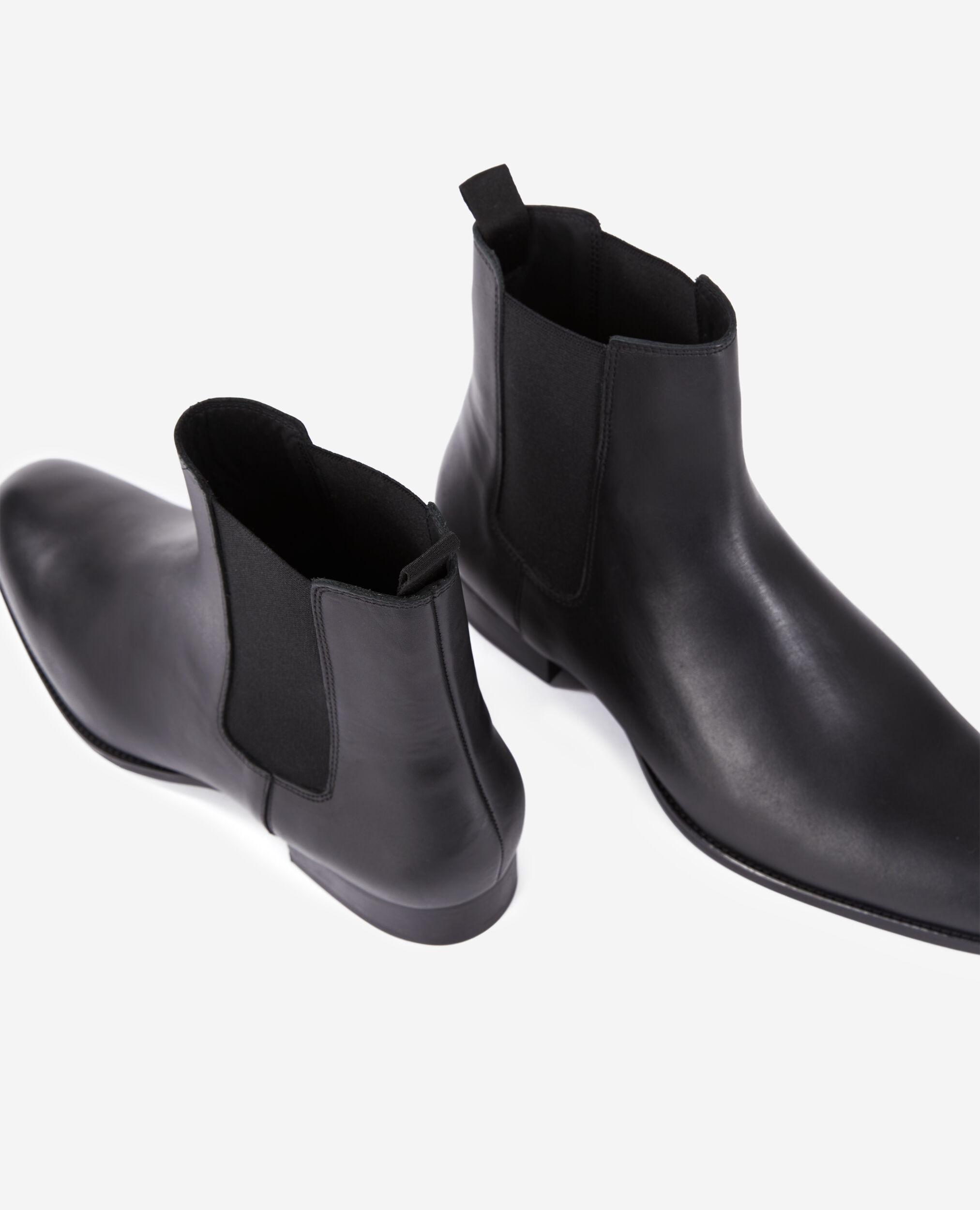 Bottines Chelsea en cuir noir, BLACK, hi-res image number null