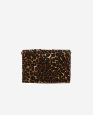 The Kooples WOMEN LEOPARD medium emily pouch in leopard print leather
