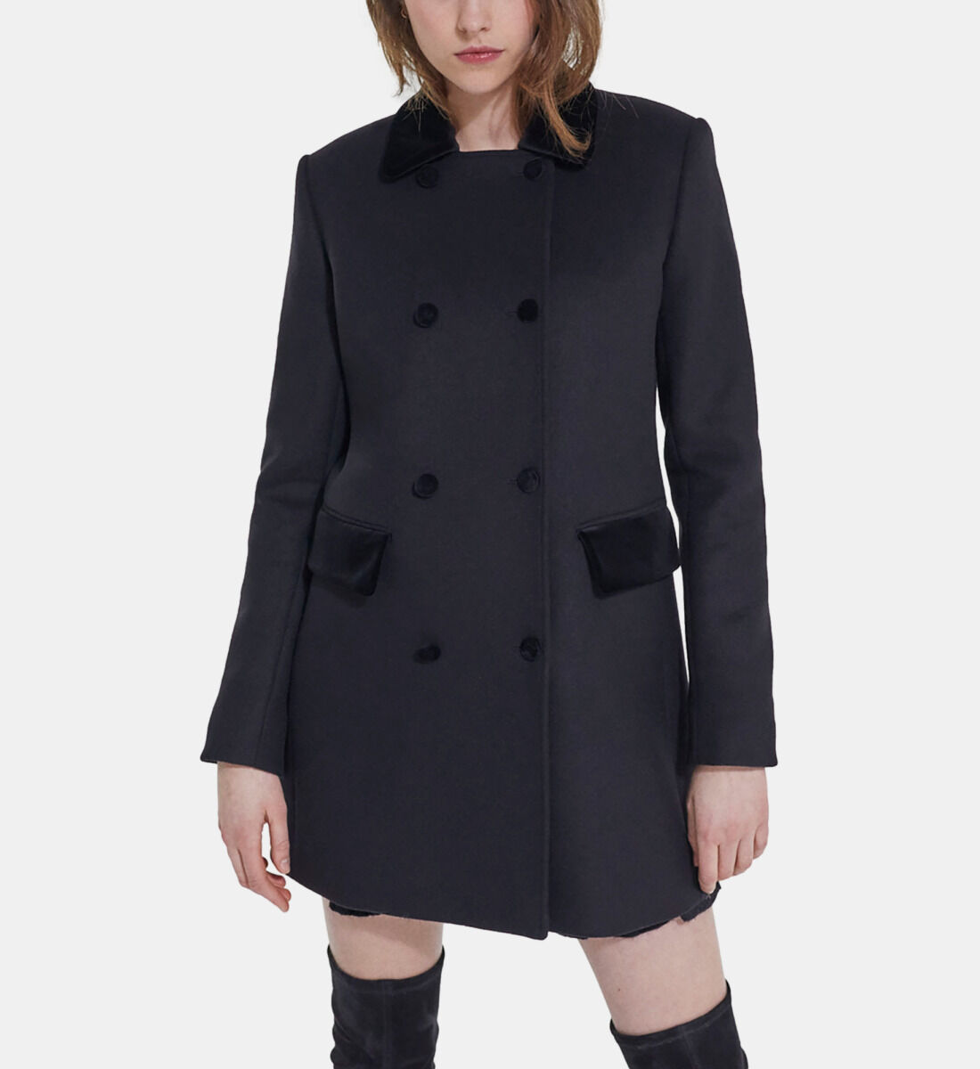 Manteau cachemire store noir femme