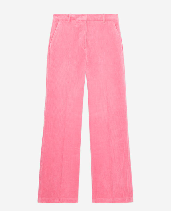 pantalon rose en velours côtelé