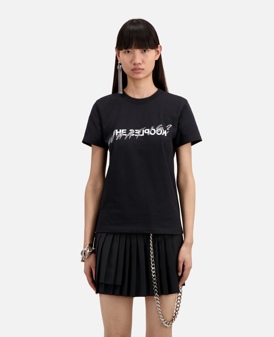 black what is t-shirt with rhinestones