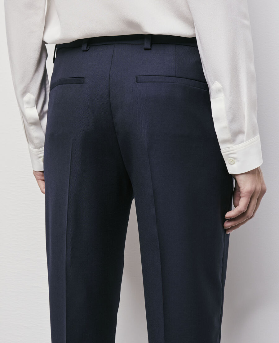 pantalon de costume laine bleu marine