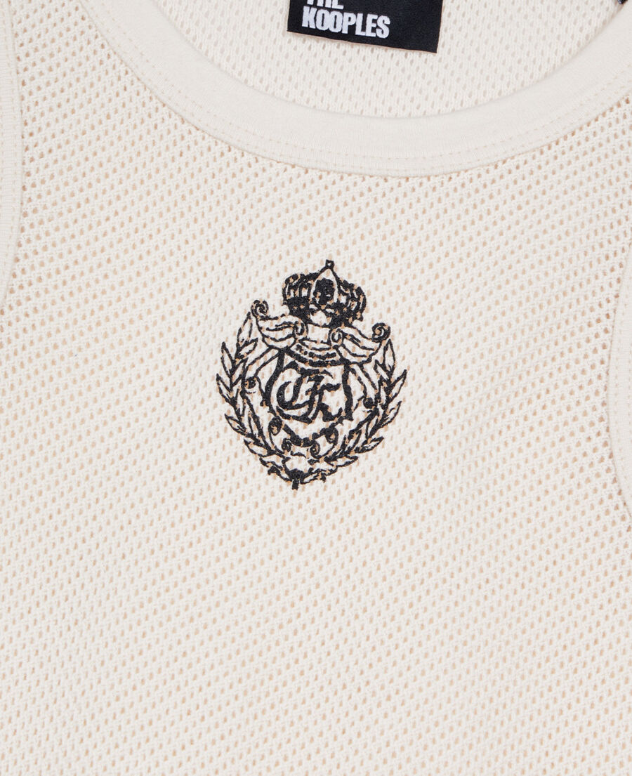 The Kooples F ECRU blazon ecru tank top