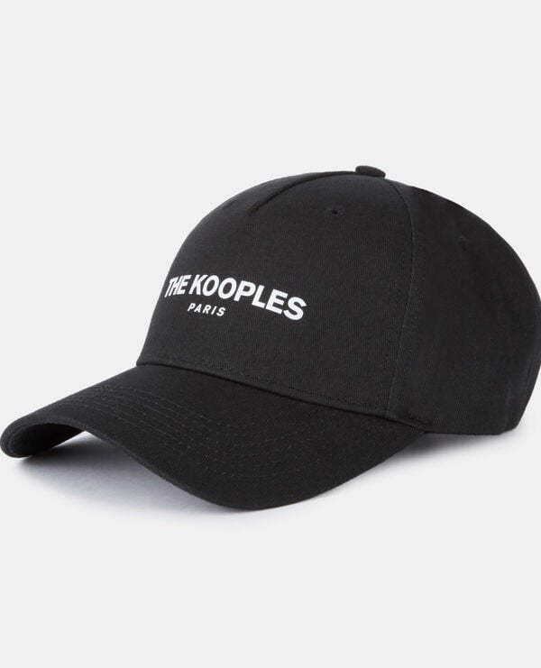 The Kooples H BLACK WHITE logo black cap