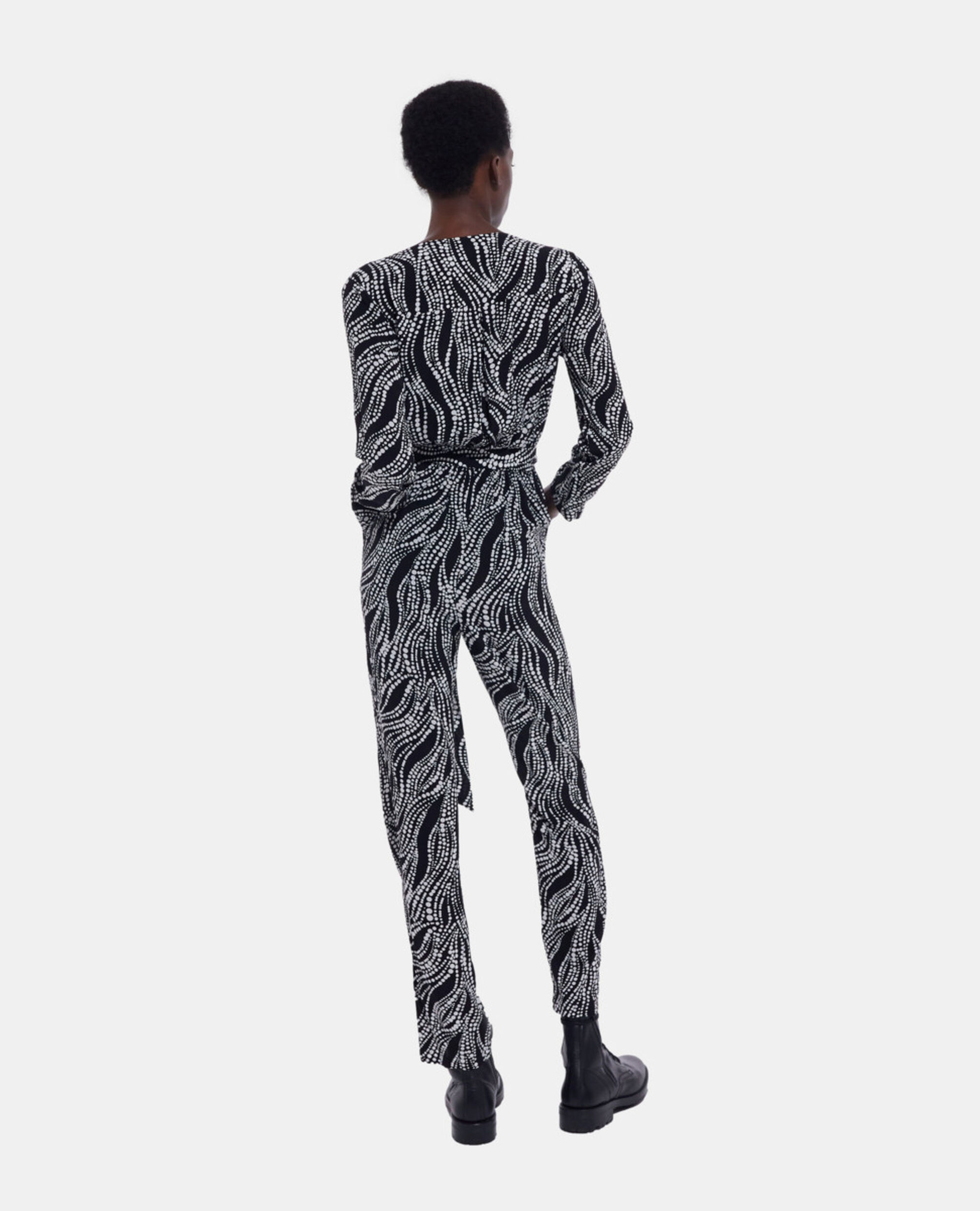 Printed jumpsuit, BLACK WHITE, hi-res image number null