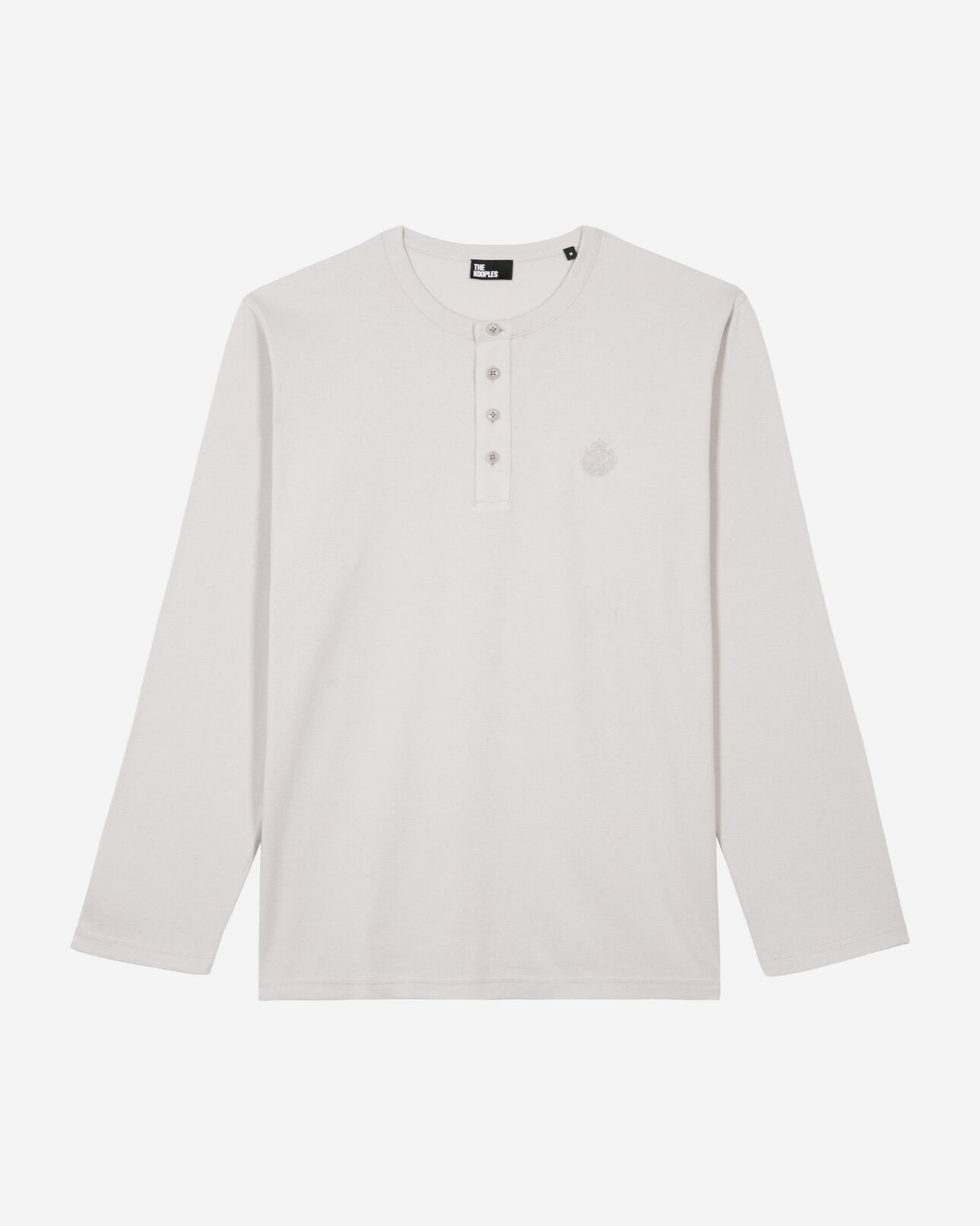 The Kooples MEN LIGHT GREY long-sleeved t-shirt with gray crest
