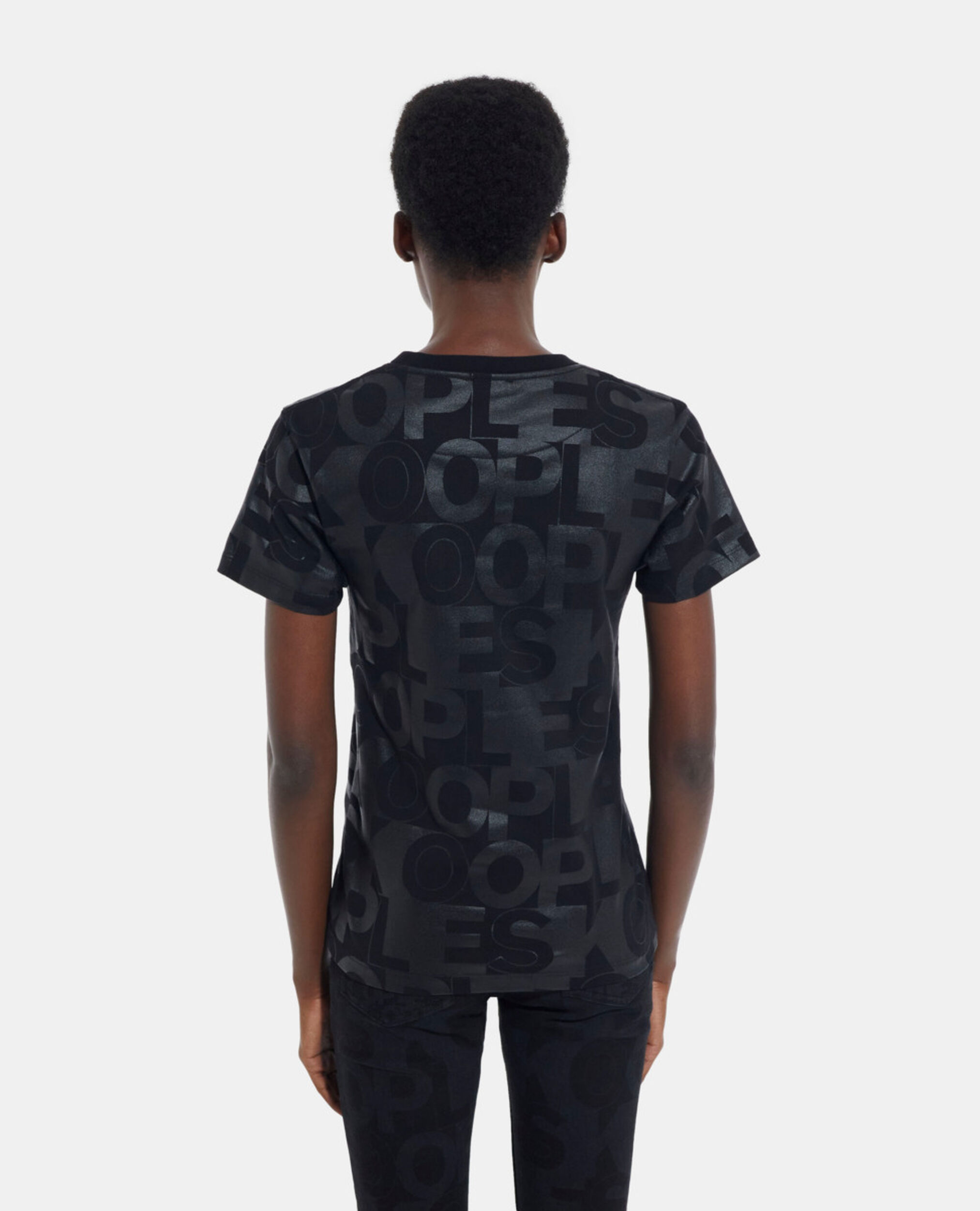 Black T-shirt with The Kooples logo, BLACK, hi-res image number null
