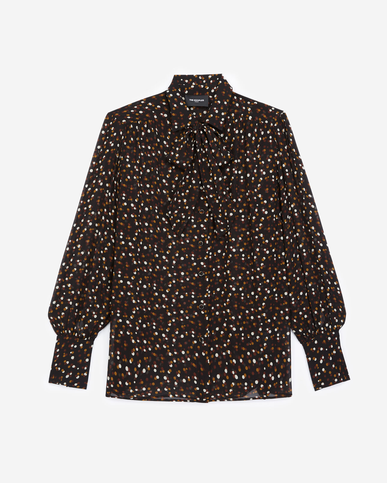 The Kooples WOMEN MULTICOLOR pussy-bow shirt with polka-dot print