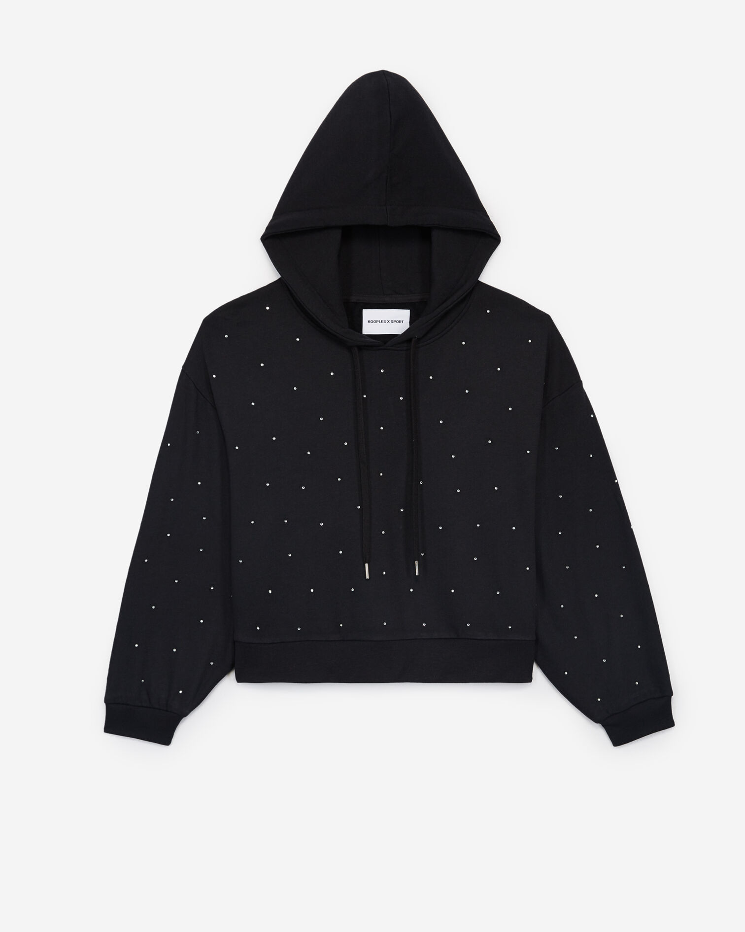 Black hoodie with rhinestones all over, BLACK, hi-res image number null