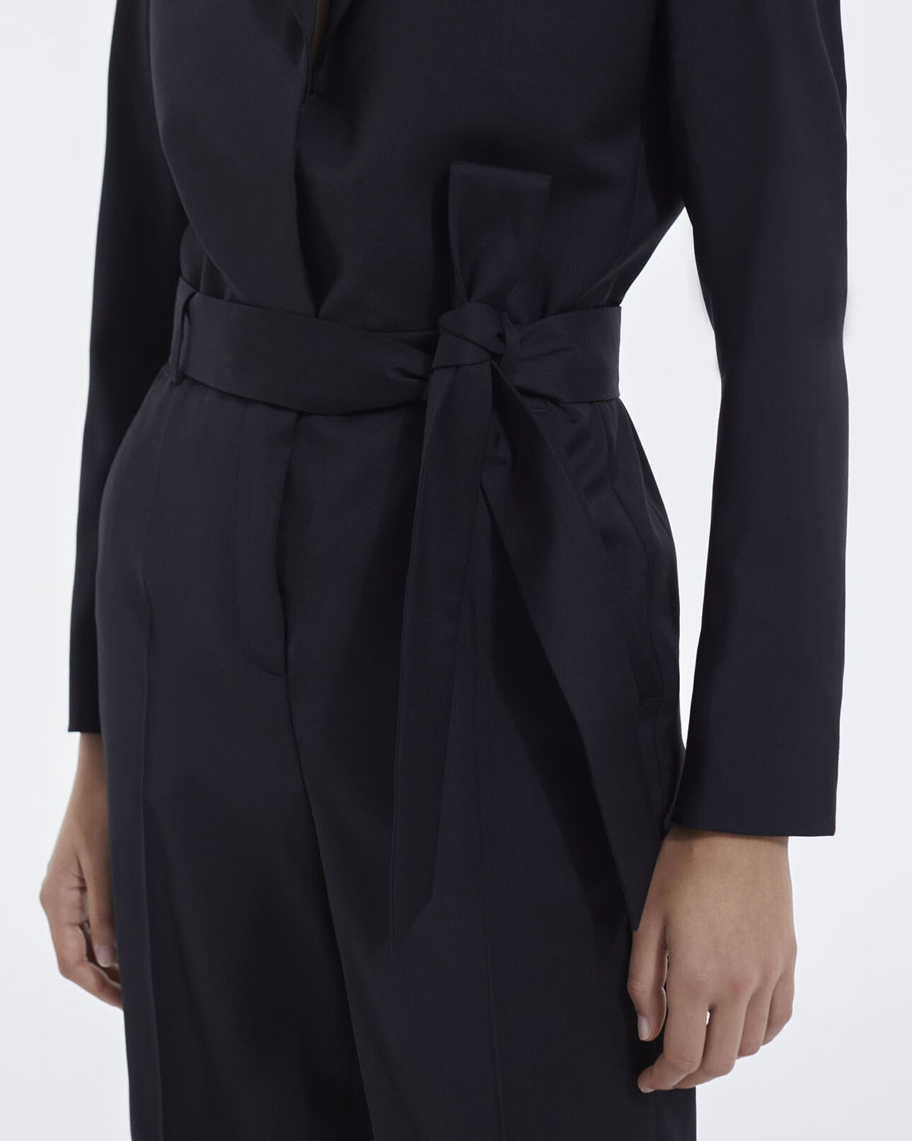 The Kooples FEMME BLACK combinaison noire laine coupe tailleur