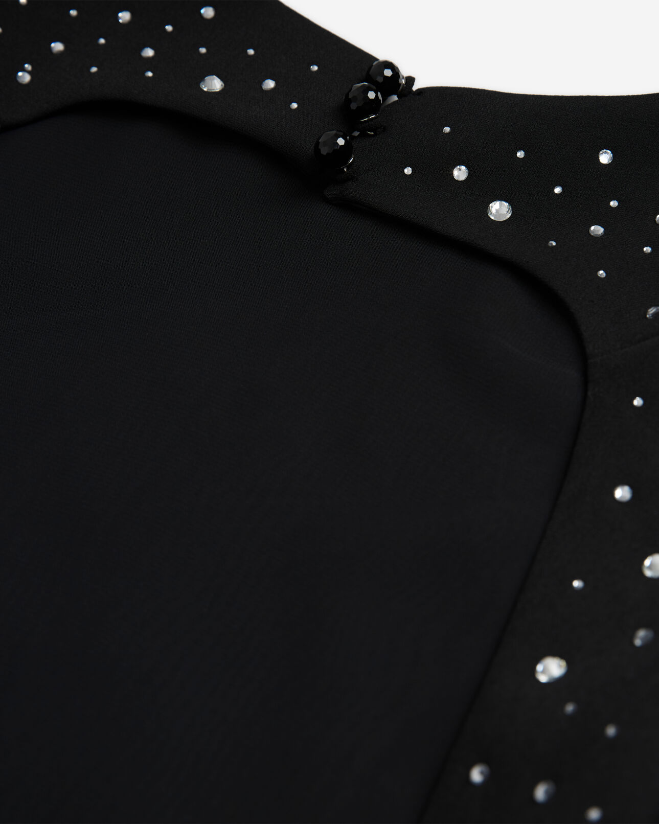 The Kooples FEMME BLACK robe courte détails strass noire