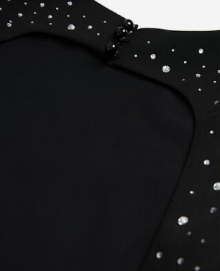 The Kooples FEMME BLACK robe courte détails strass noire