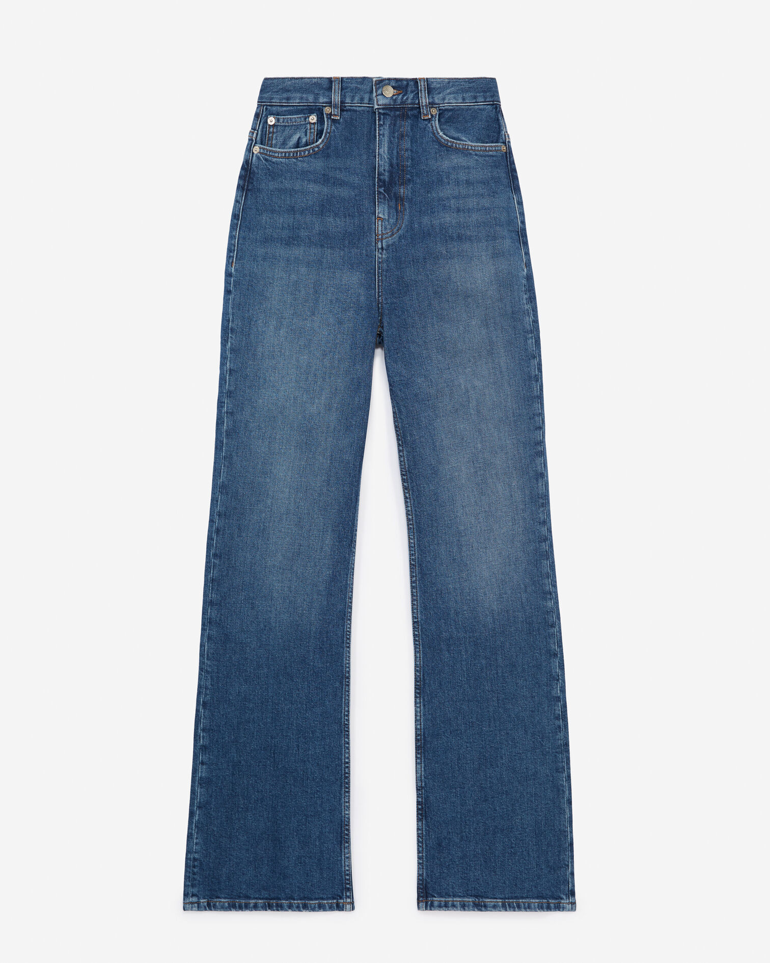 Jean bleu taille haute bootcut, BLUE DENIM, hi-res image number null