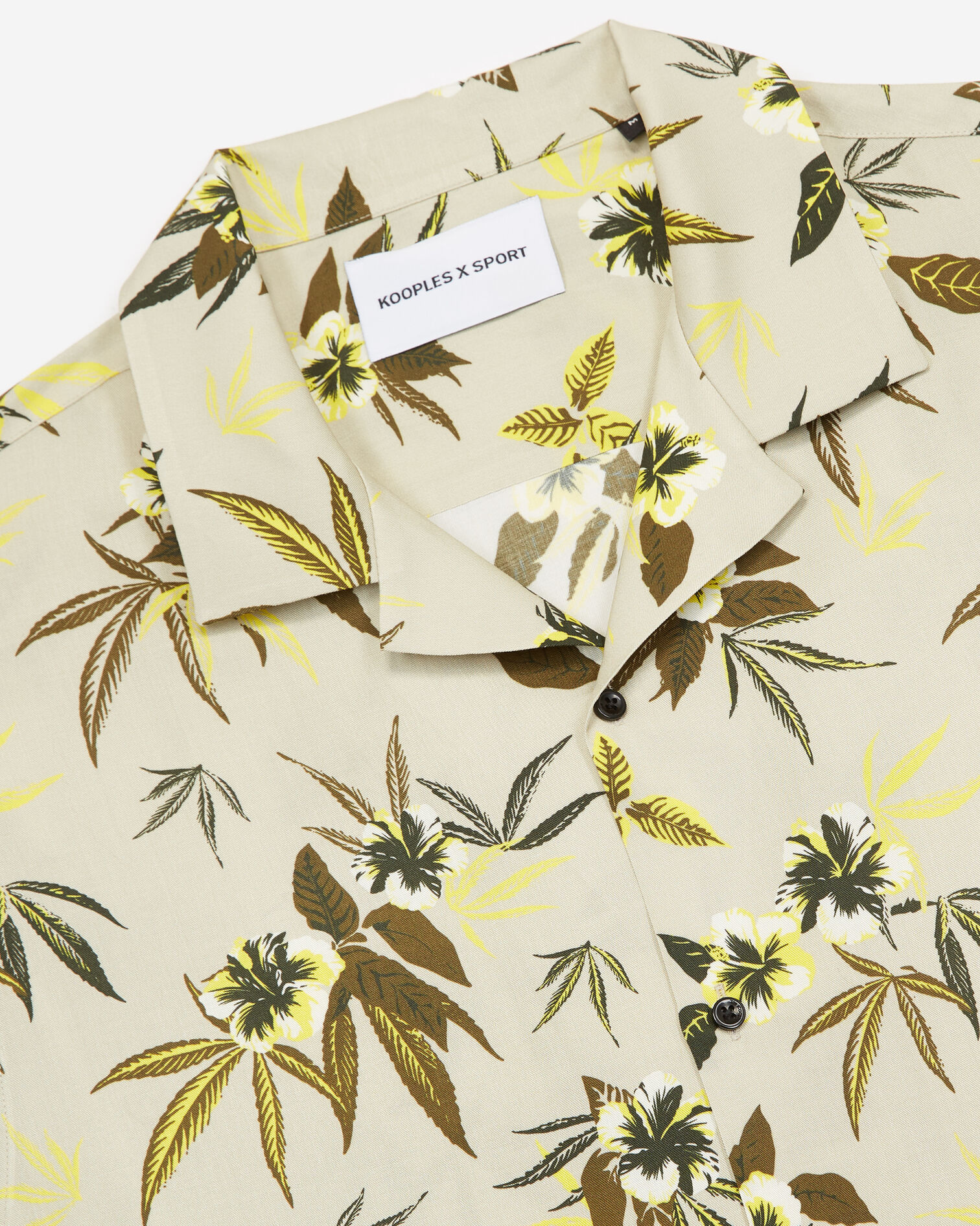 Khakifarbenes bedrucktes Hemd mit Tropenmotiv, BEIGE KAKI, hi-res image number null