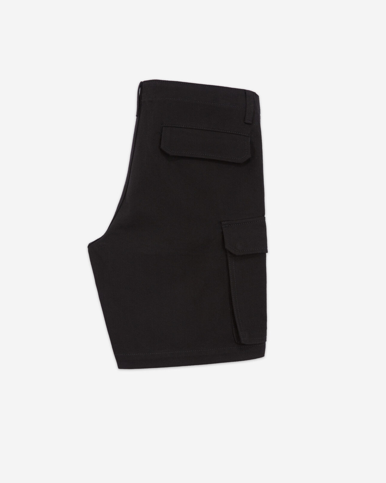 The Kooples HOMME BLACK short noir coton biologique à poches cargo