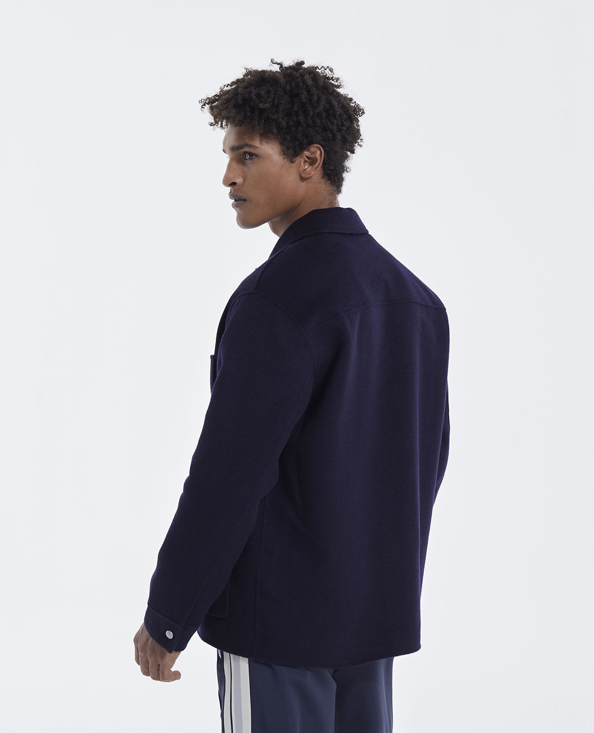 Navy blue wool shop jacket