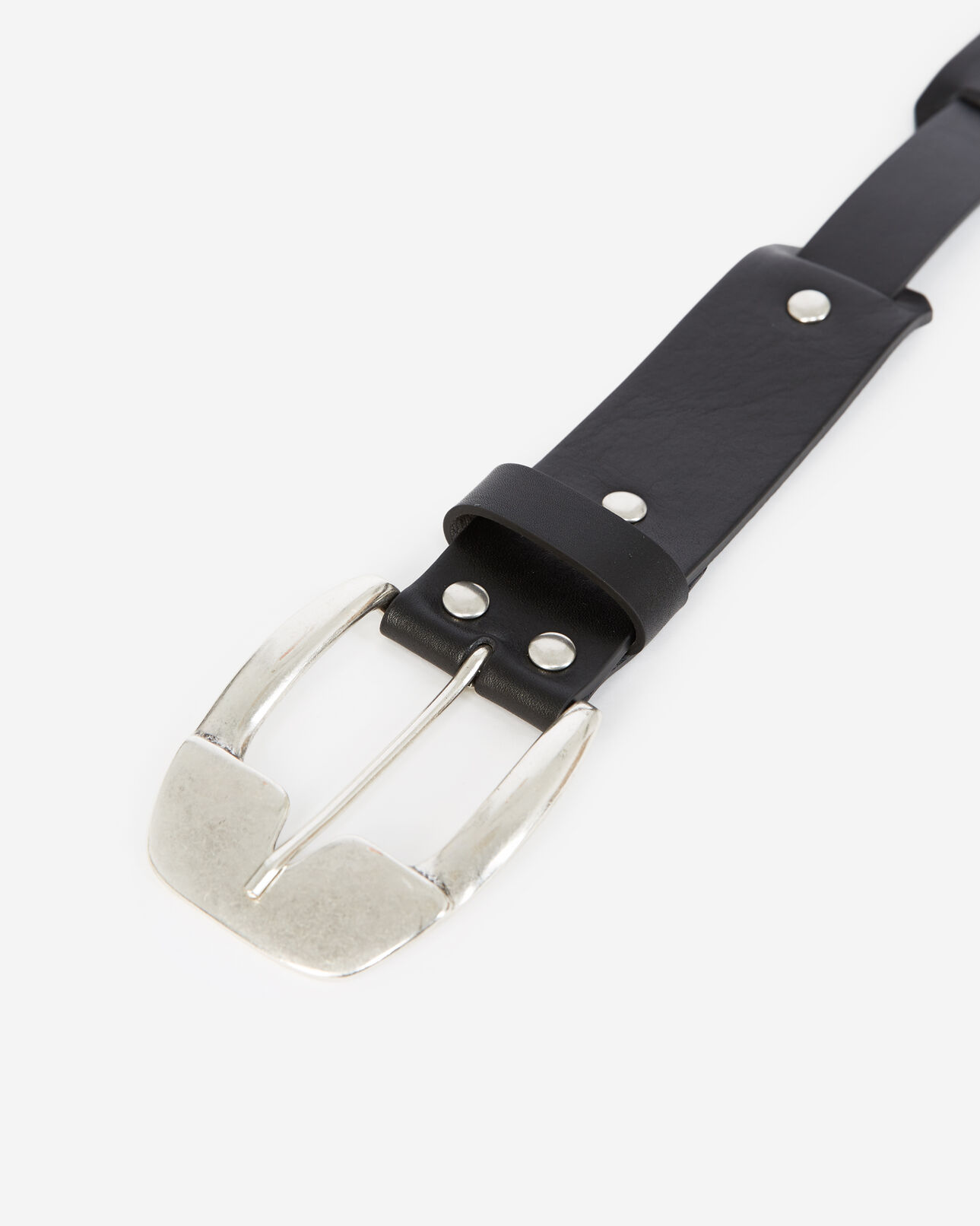 The Kooples FEMME BLACK ceinture cuir large à détail pressions