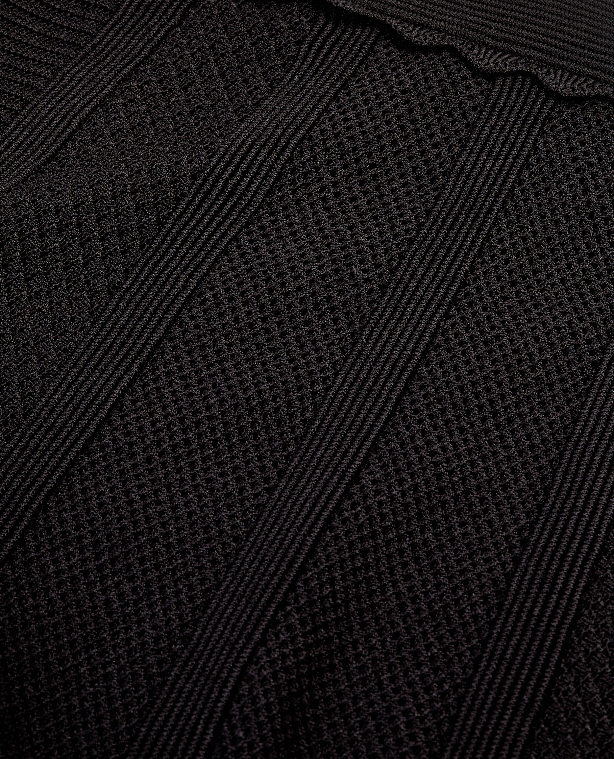 Long black openwork knit skirt, BLACK, hi-res image number null
