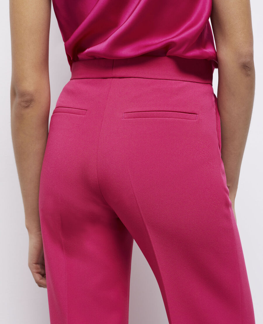 pantalones traje rosa crepé