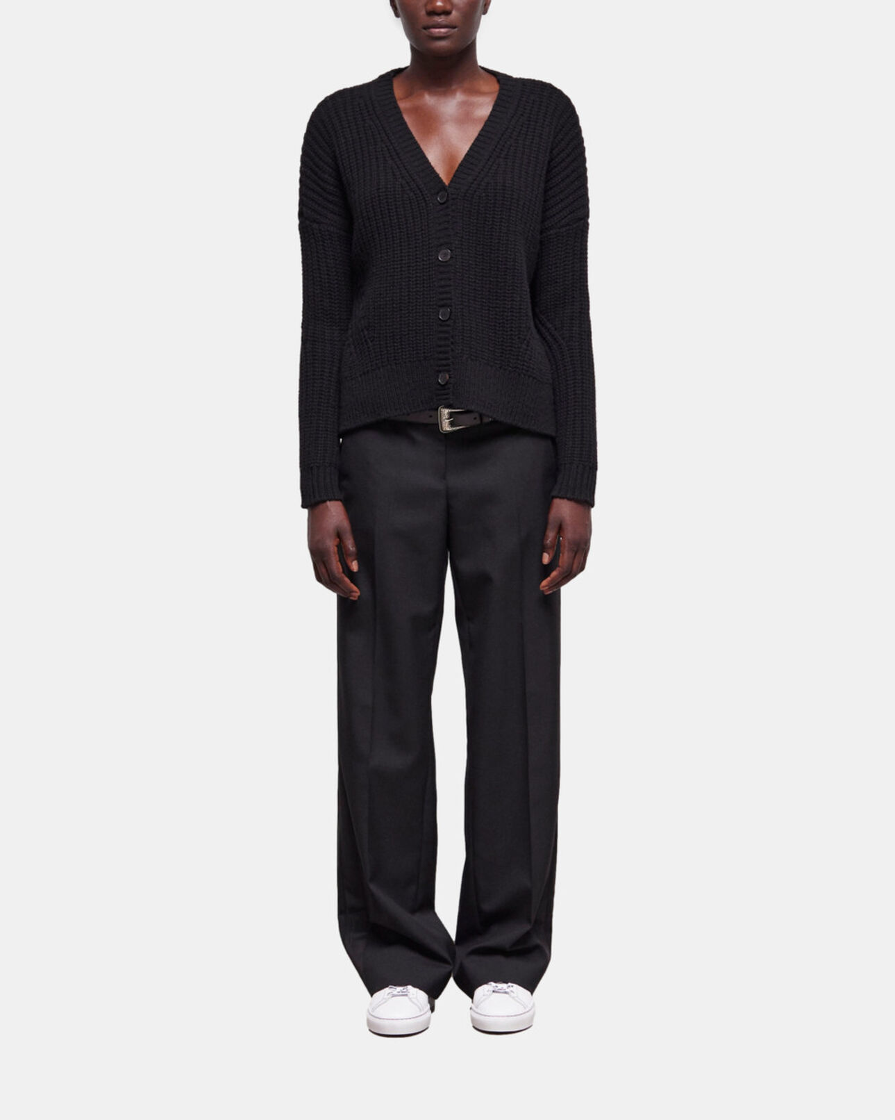 The Kooples FEMME BLACK cardigan en laine noir