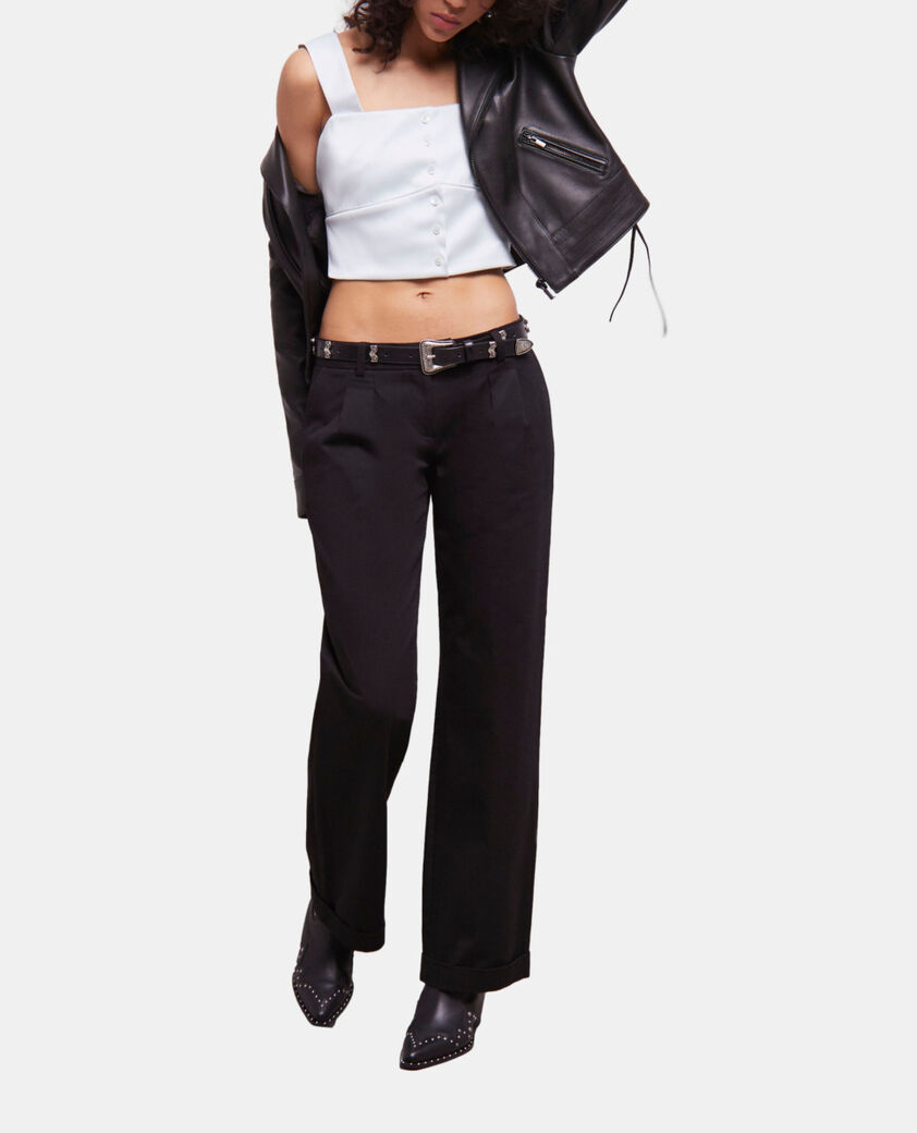 The Kooples FEMME GREEN WATER top court vert clair avec boutonnage